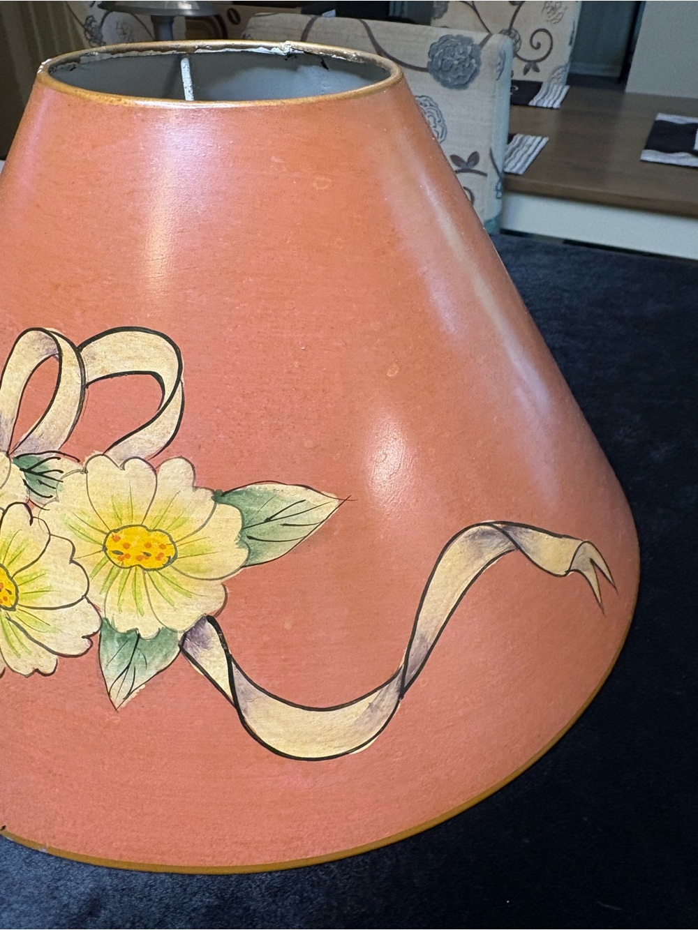 Vintage Tole Metal Lamp Shade - Picture 2 of 9